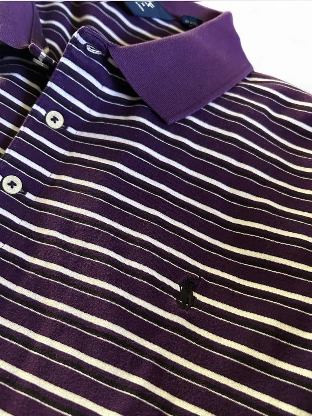 Ralph Lauren Purple, White & Black Striped Polo